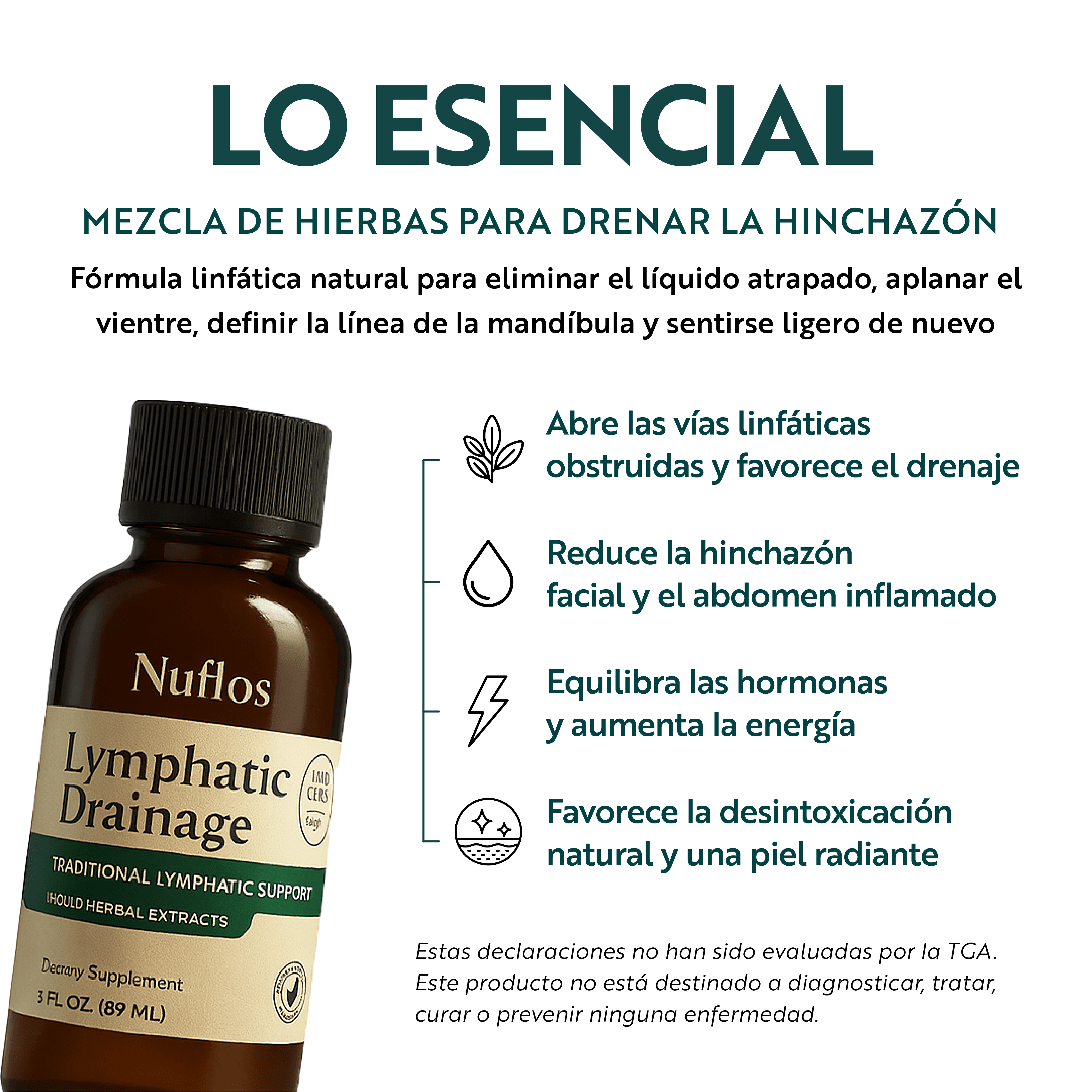 Gotas Nuflos – Drena La Hinchazón De Forma Natural En Cara, Abdomen y Piernas